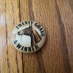 Vintage Horse Racing Button